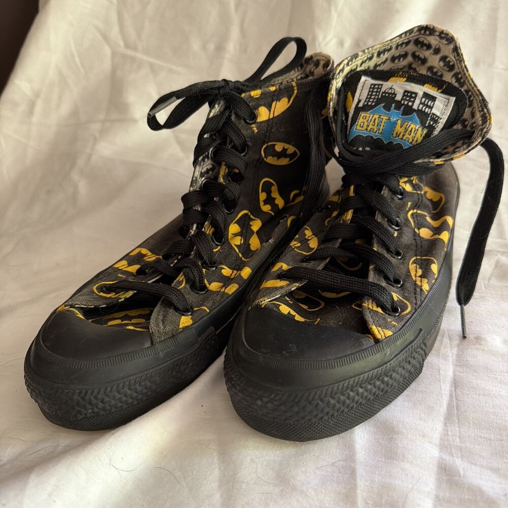 VINTAGE 1989 BATMAN CONVERSE DC Comics All Star Men’s Size 6.5 High Top Laced